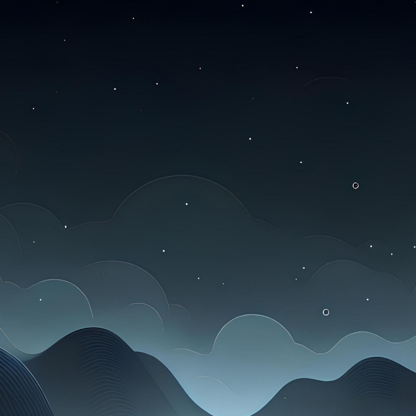 Download Minimalist Dark Blue Waves 2K iPhone