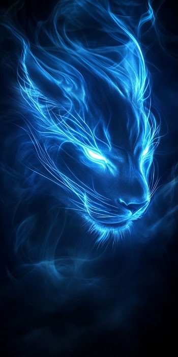 Glowing Lion Face Picture