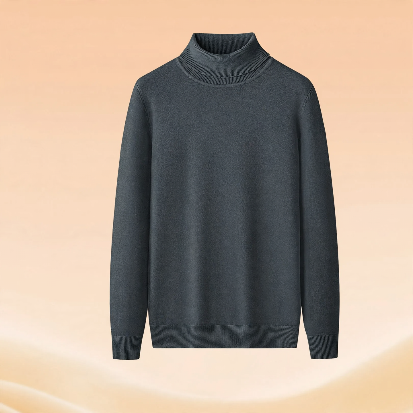 Warm men's turtleneck sweater, lined