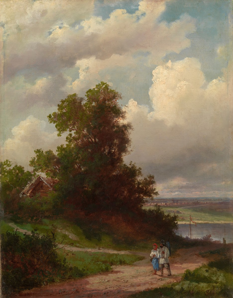Road by the Volga river