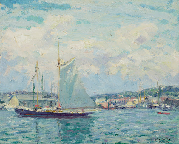 Noon Hour in the Harbor Gloucester 1913