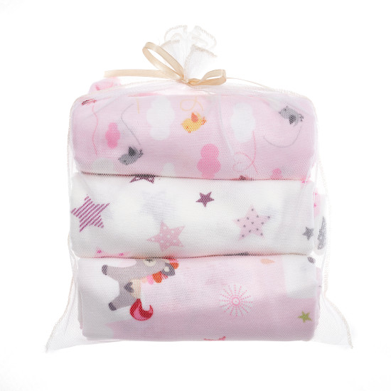 Diaper Twins flannel 110x80 new print 3 pcs multicolor