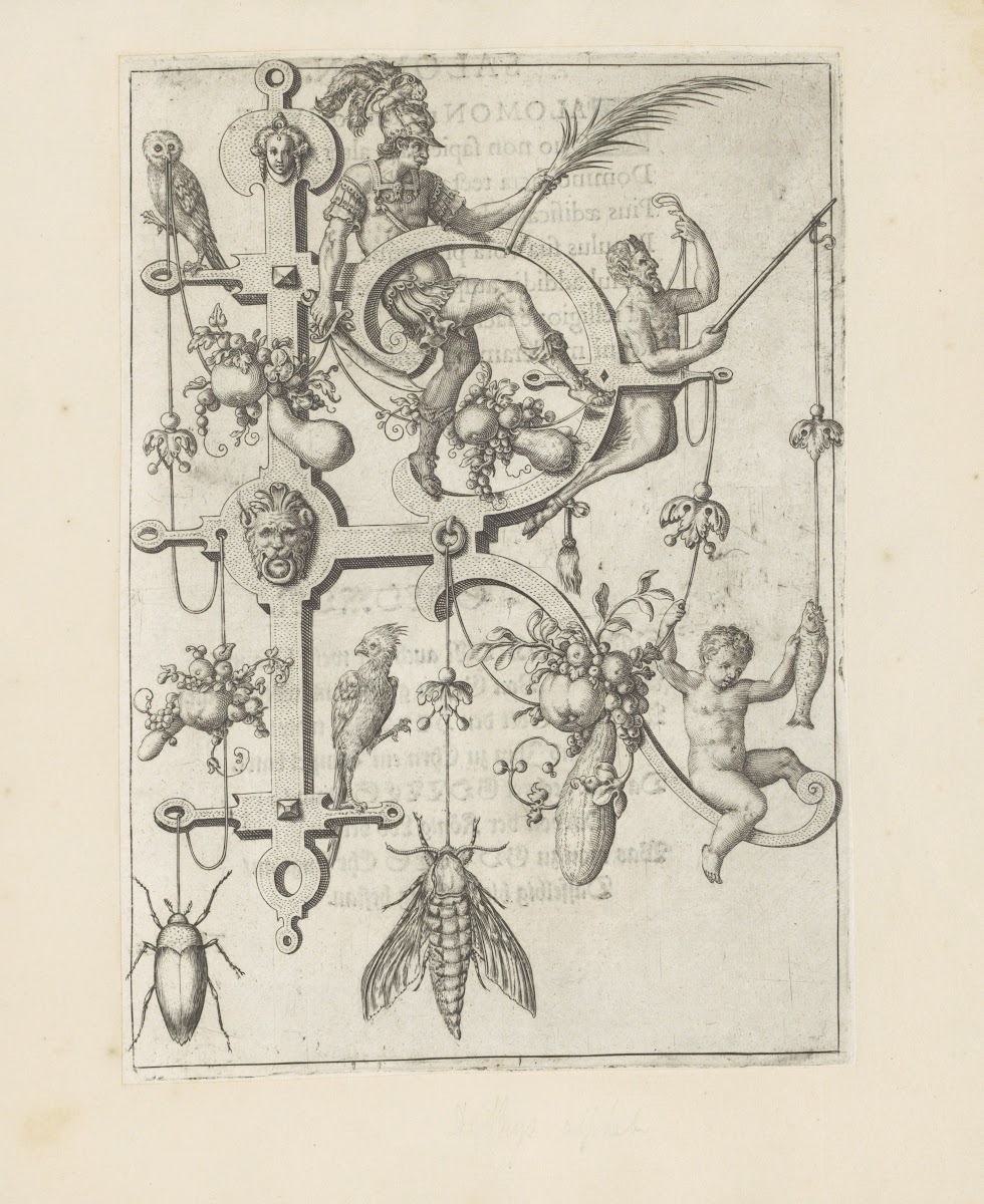 Letter R with King Rehoboam 1595