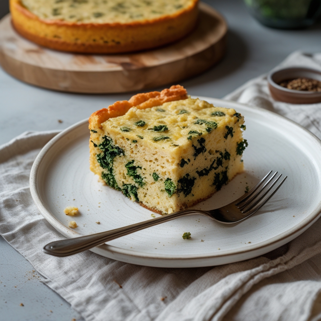 Smoky Gouda & Kale Cornbread Strata with Roasted Red Peppers