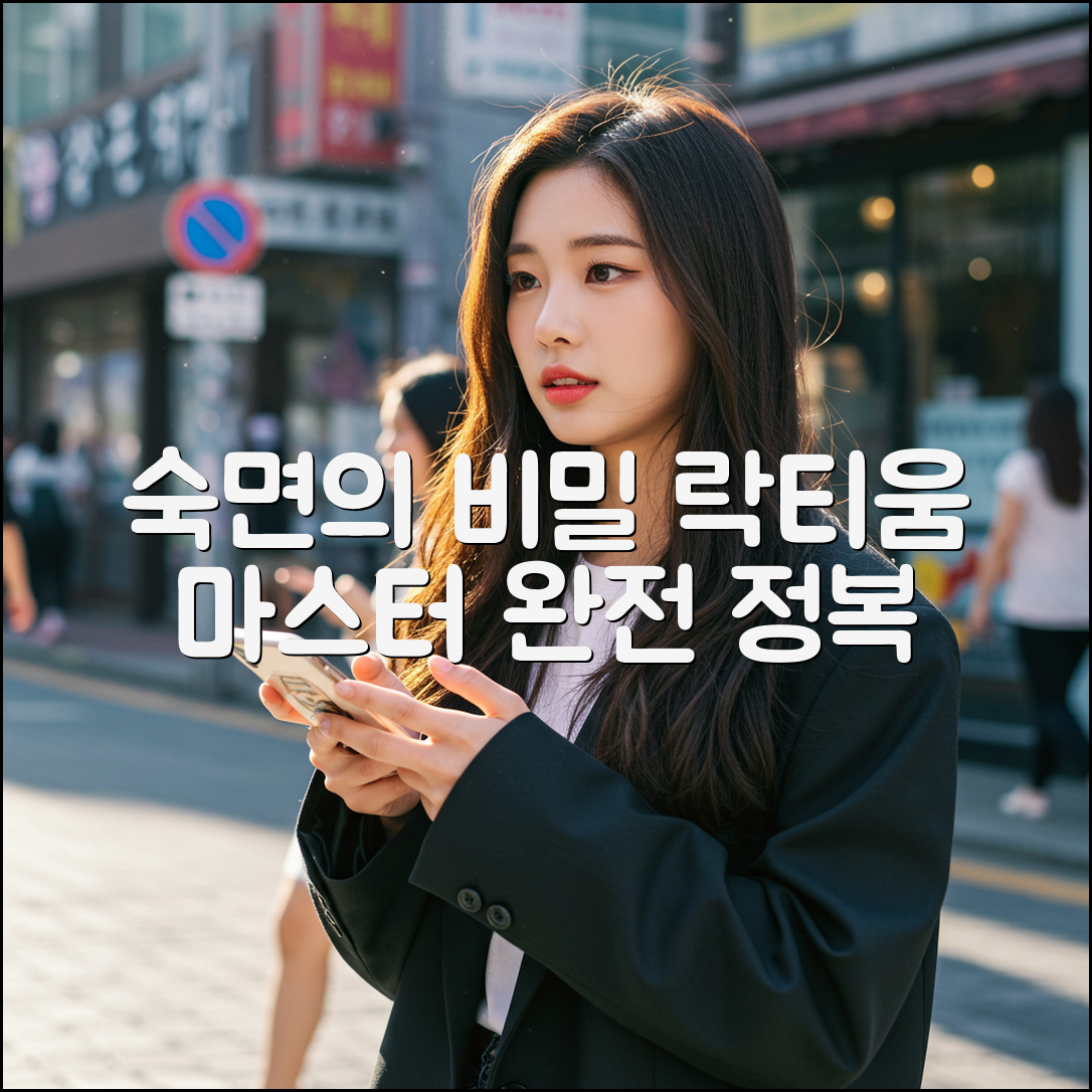 락티움 마스터하기: 숙면의 비밀 완전 정복