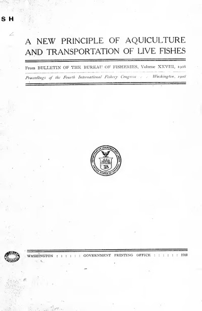 a new principle of aquiculture and transport of live fishes 1910