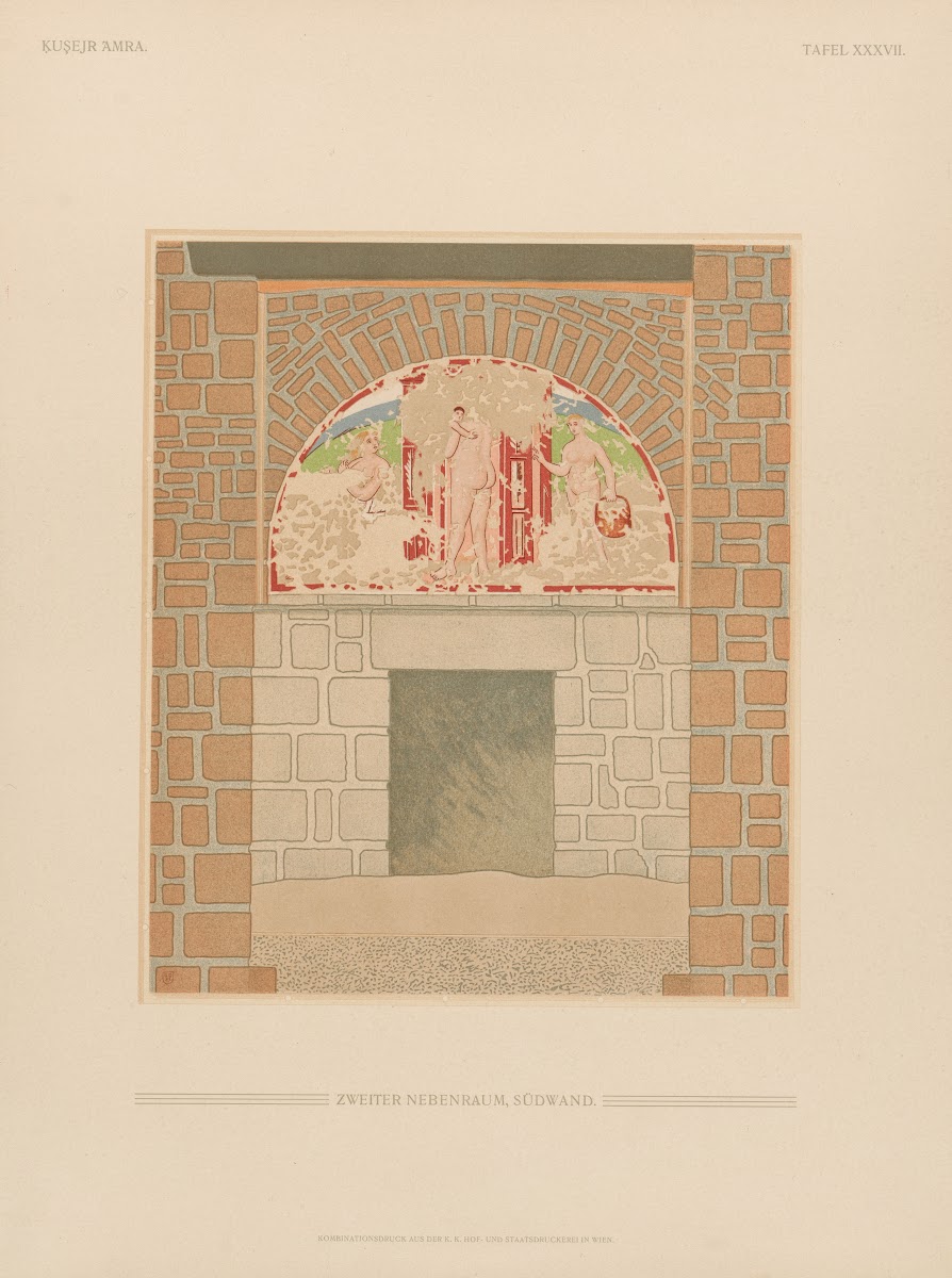 Ḳuṣejr ʻAmra mit einer Karte von Arabia Petraea Pl37 1907