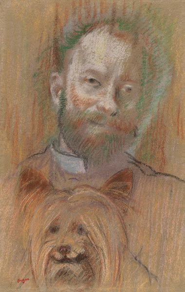 Ludovic Lepic Holding His Dog 1889