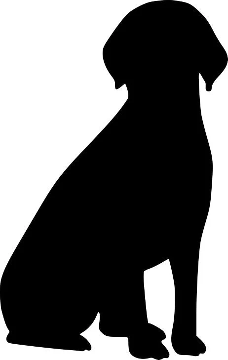 Vintage silhouette of a sitting Labrador Retriever, a free SVG design file for Cricut Maker projects.