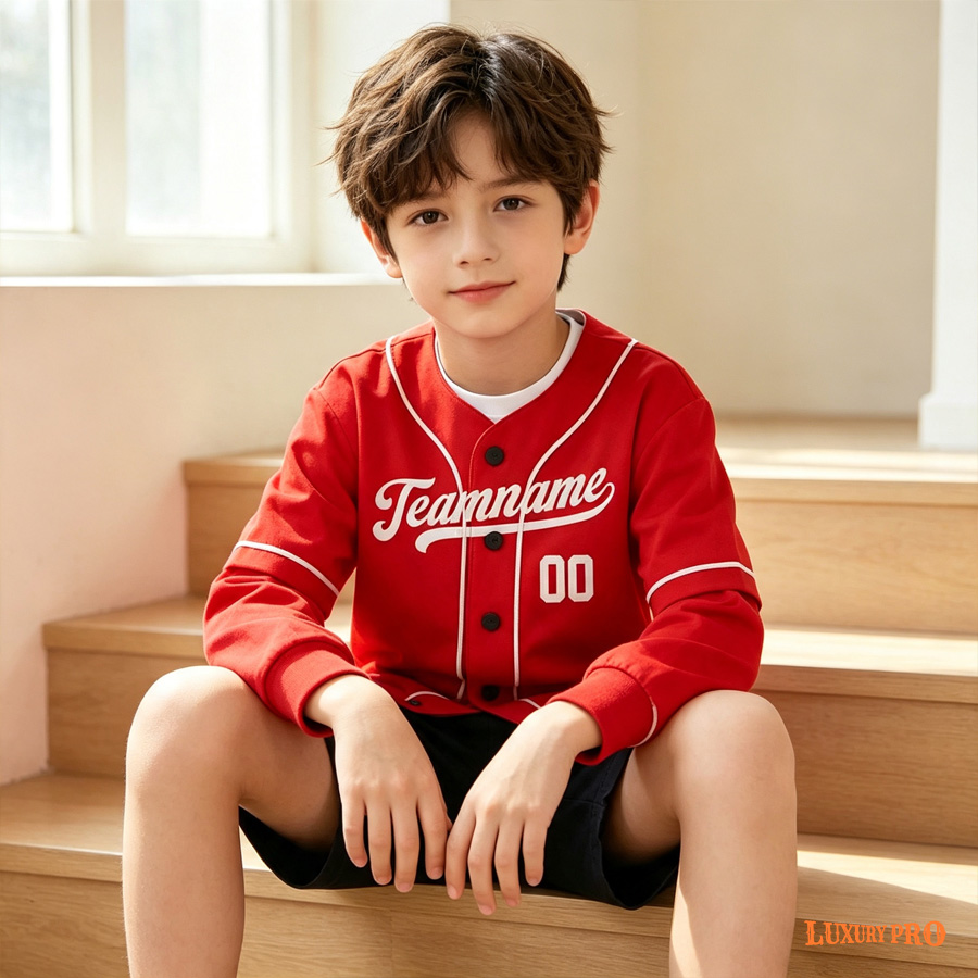 Kids Printed Piping Baseball Cardigan