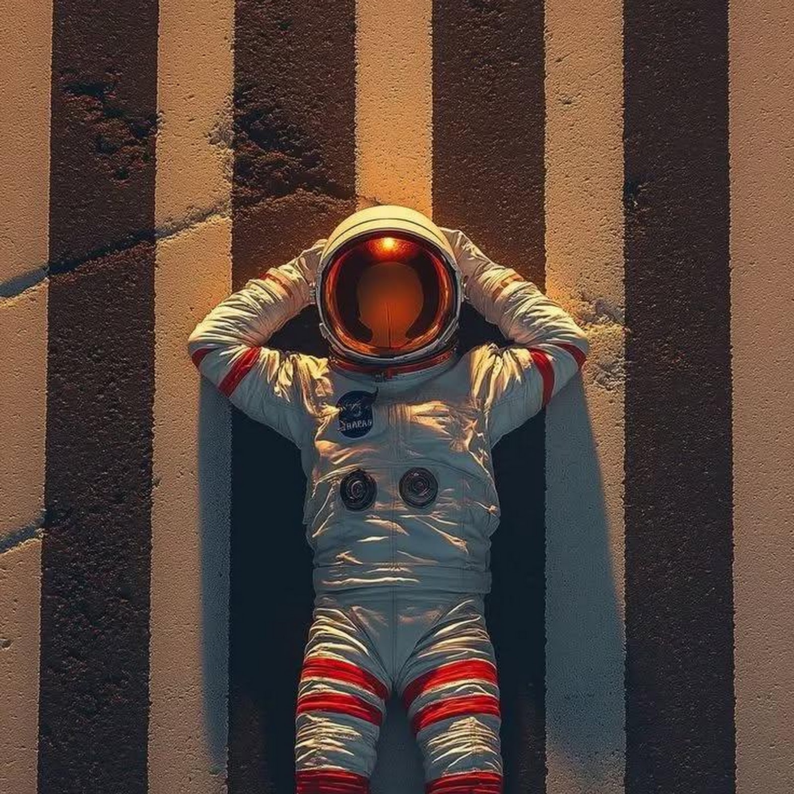 Download Astronaut Laying On Crosswalk iPhone