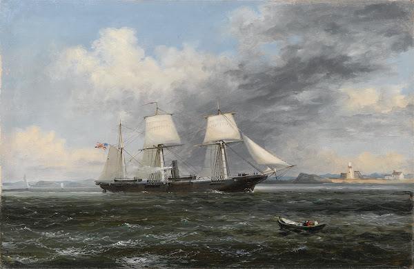 United States Steamer Kearsage Leaving Boston Harbor 1869