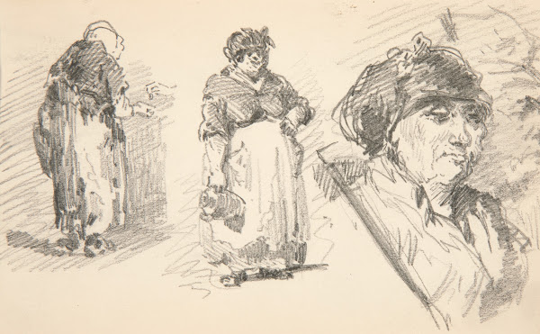 Two Standing Figures and OneHead