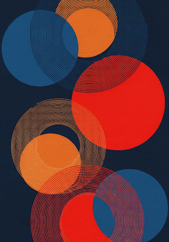 Abstract Geometric Circles Canvas Texture