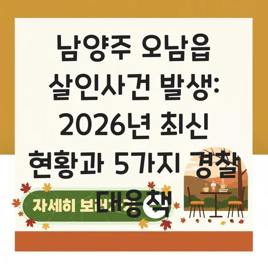 남양주 오남읍 살인사건 발생