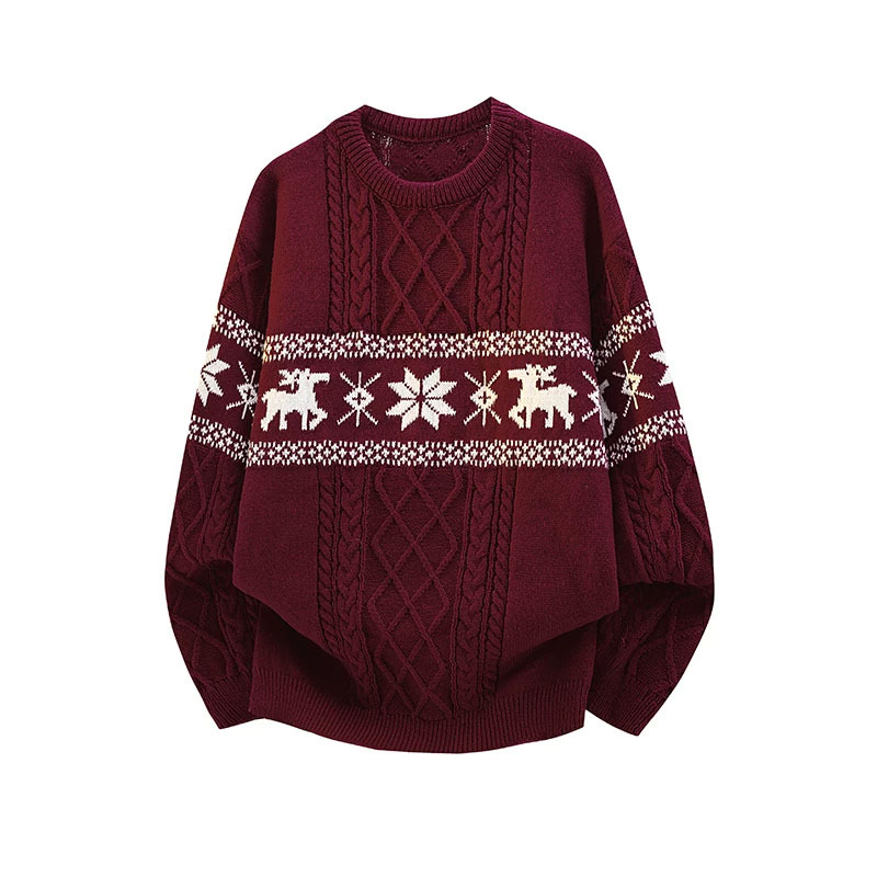 Fair-Isle sweater with reindeer pattern