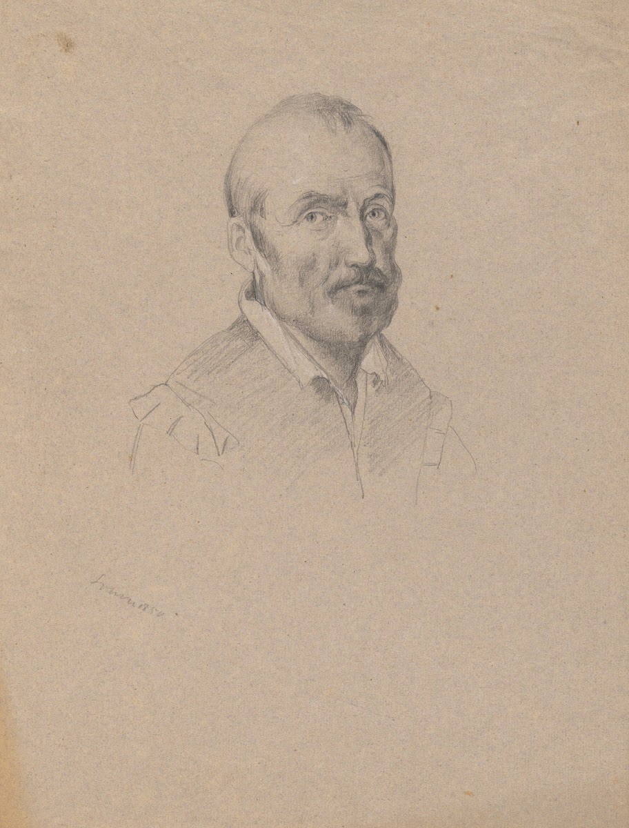 Portrait of a Man sketch for Signing of the Compact in the Cabin of theMayflower