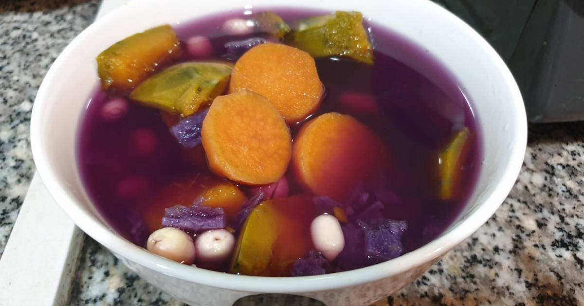 Chè bí đỏ, khoai lang, hạt sen