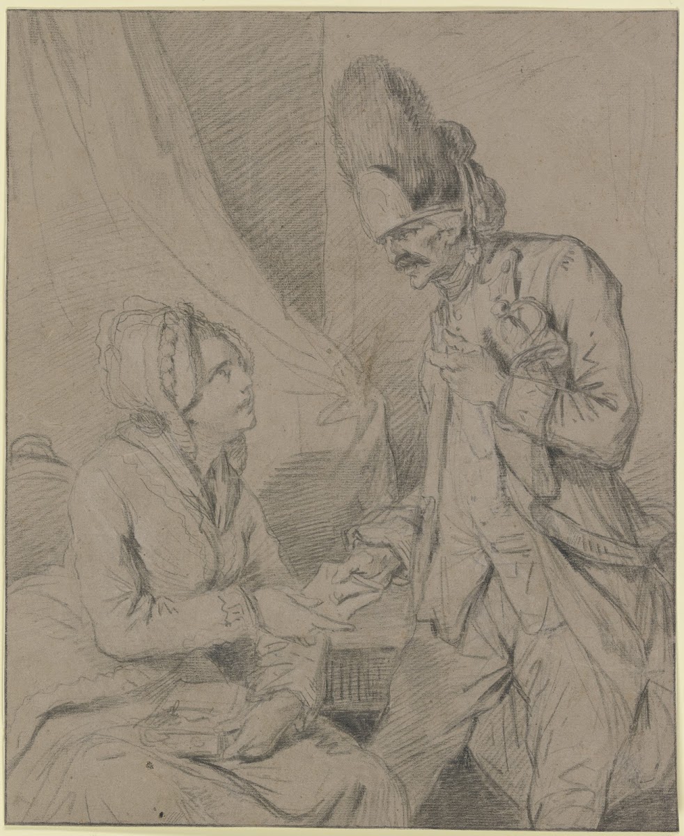 Ein Soldat bringt einer Frau einen Brief before 1779