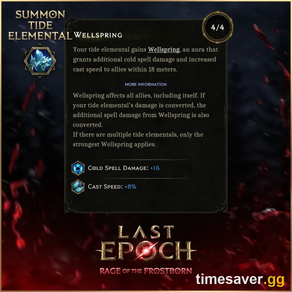 Tide Elemental Wellspring node — Shaman skill, Last Epoch Season 5