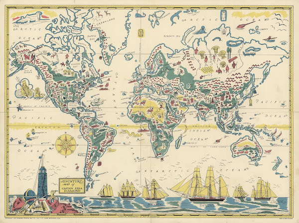 Adventure Map Of Captain Ezra Diamond 1933