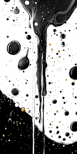 Abstract Black Ink Drips and Splatters High Contrast Artwork