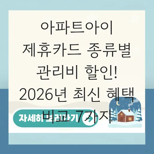 아파트아이 제휴카드 종류별 관리비 할인