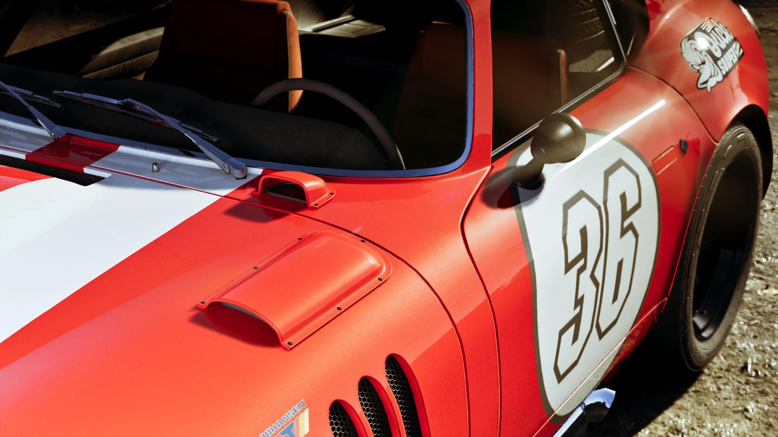 Red Shelby Cobra Daytona Coupe - Video Game Photography 4K Wallpaper (3840x2160)