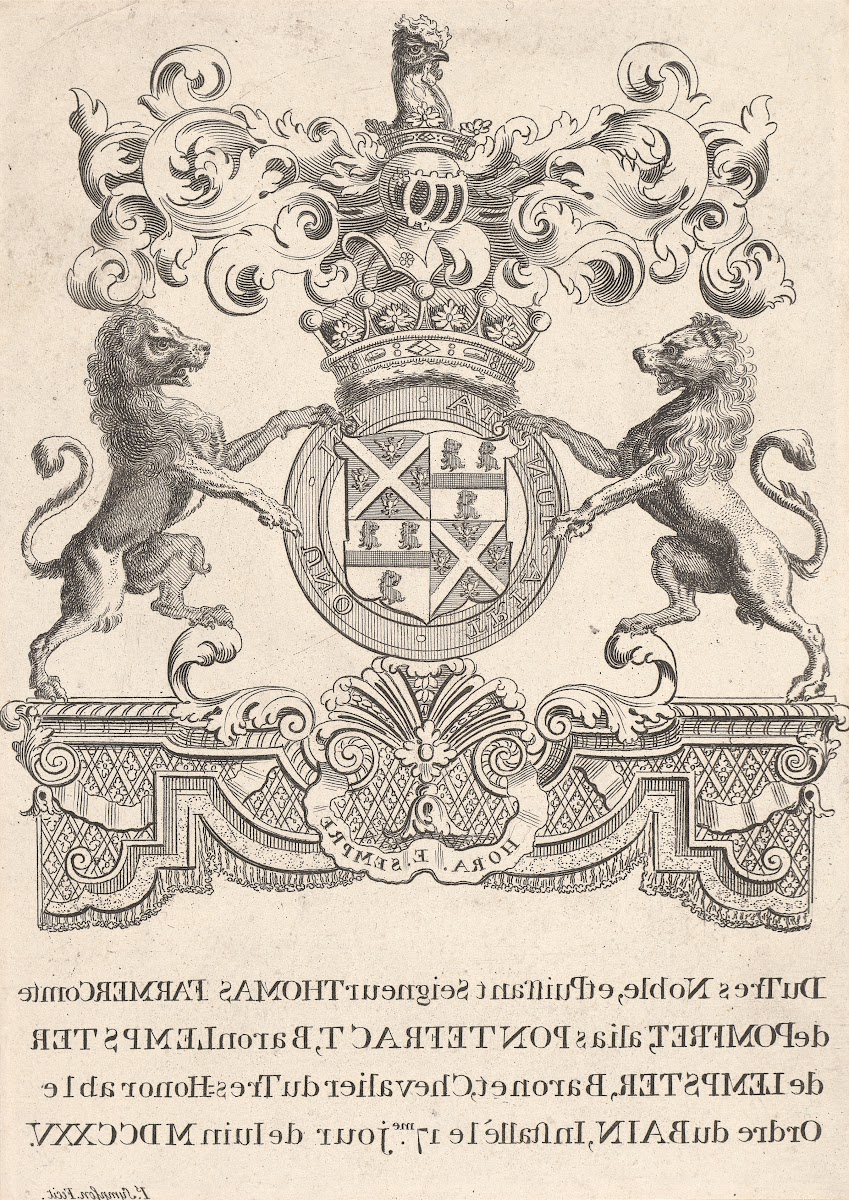 Coat Of Arms Of Thomas Farmer Duke Of Pomfret Alais Pontefract Baron Lempster Of