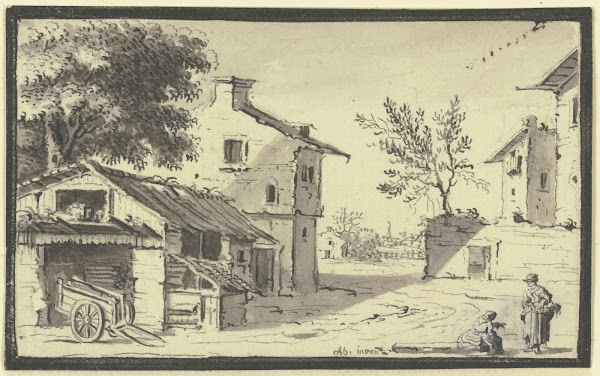 Straße in einem Dorf 1744