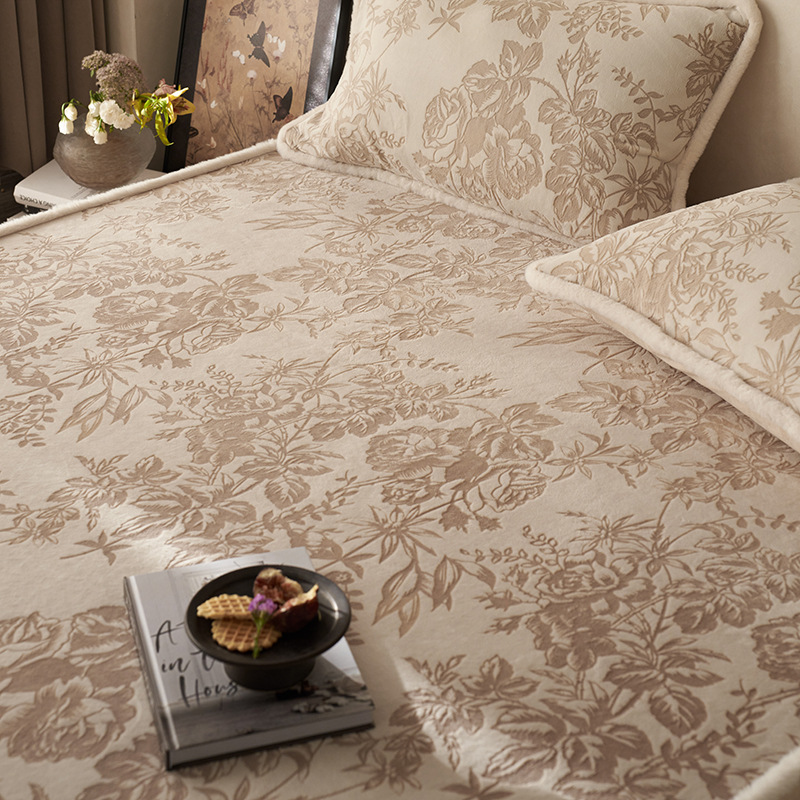 Milk Fiber Fitted Sheet with Floral Pattern