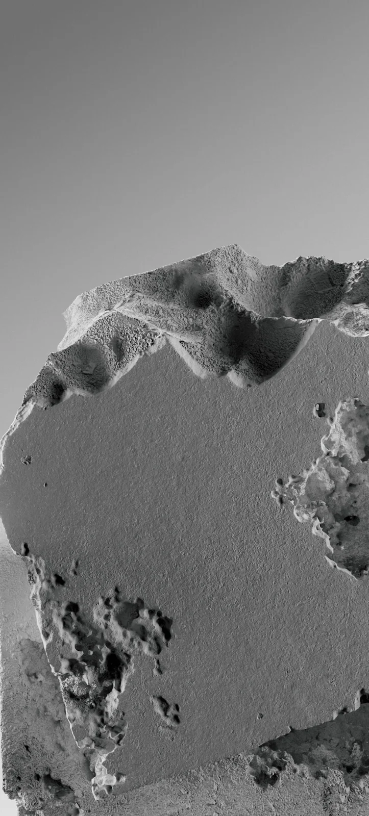 Textured Gray Stone Fragment - Monochrome Photography Full HD iPhone Wallpaper (1189x2632)