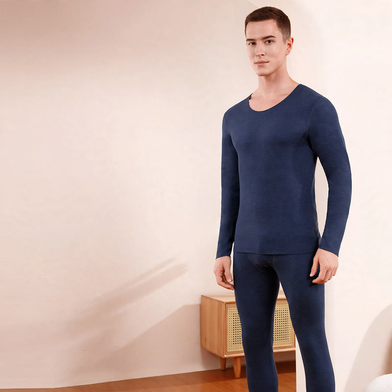 Thermal underwear set, seamless, with cashmere and silk content