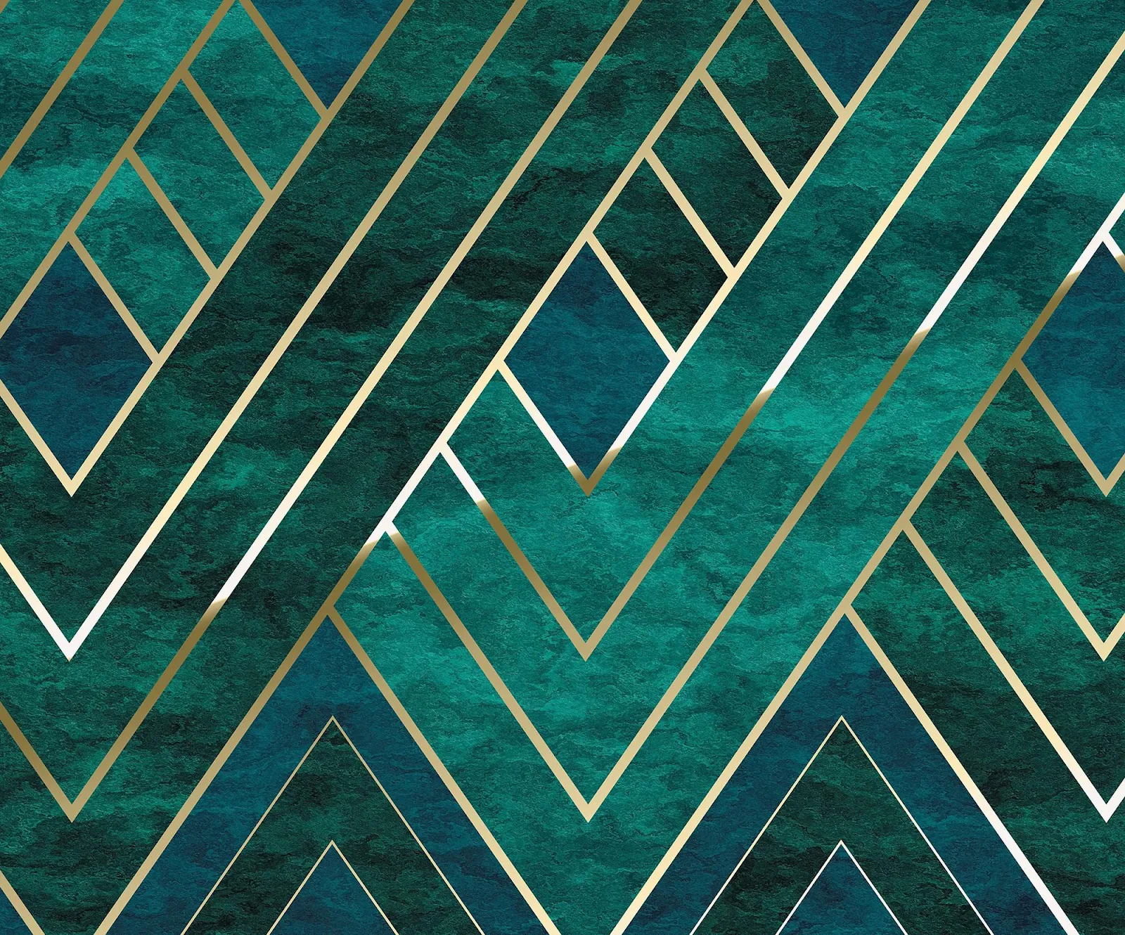 Abstract Emerald And Gold Geometry - Abstract Graphic Design Full HD Wallpaper (2000x1663)