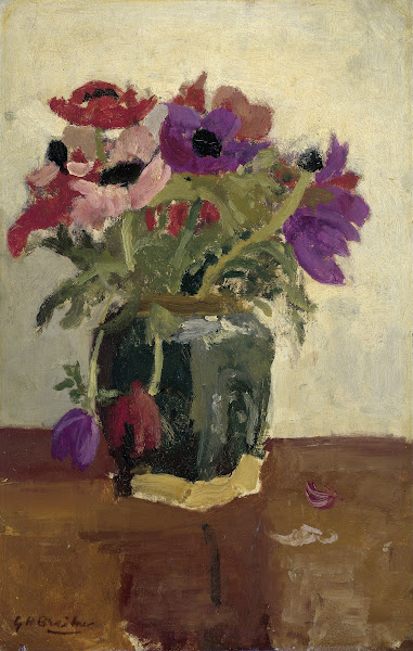 Ginger Pot wit Anemones c 1900   c 1923