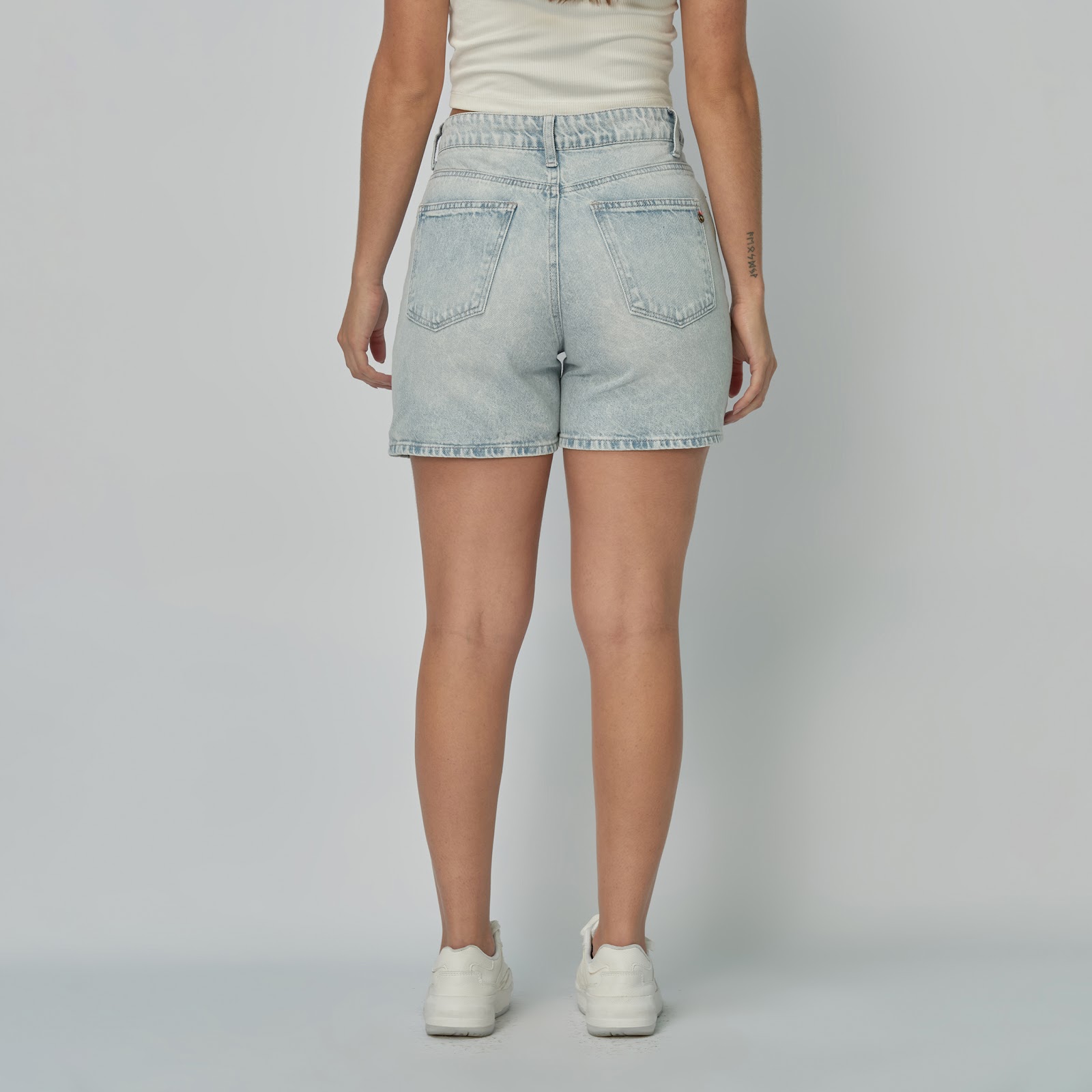 Short largo dama rígido, color Azul claro - Vista 4