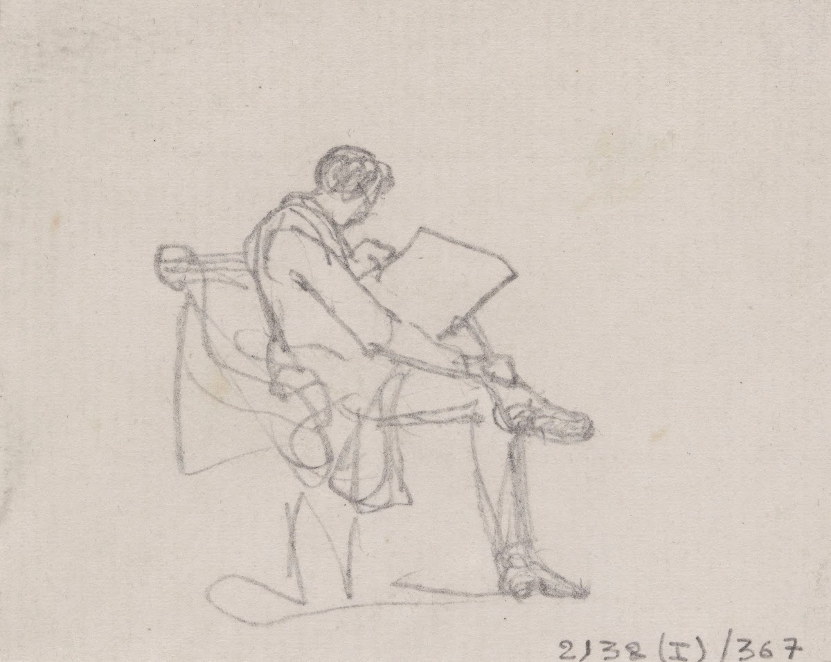 Seated Reading Man