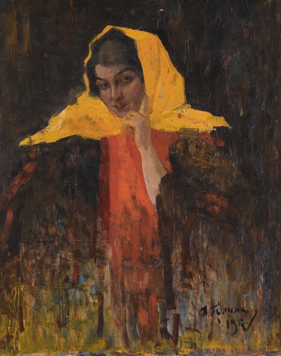 Portrait Of A Lady In A Yellow Shawl 1917