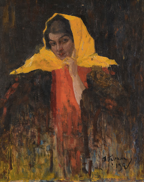 Portrait Of A Lady In A Yellow Shawl 1917