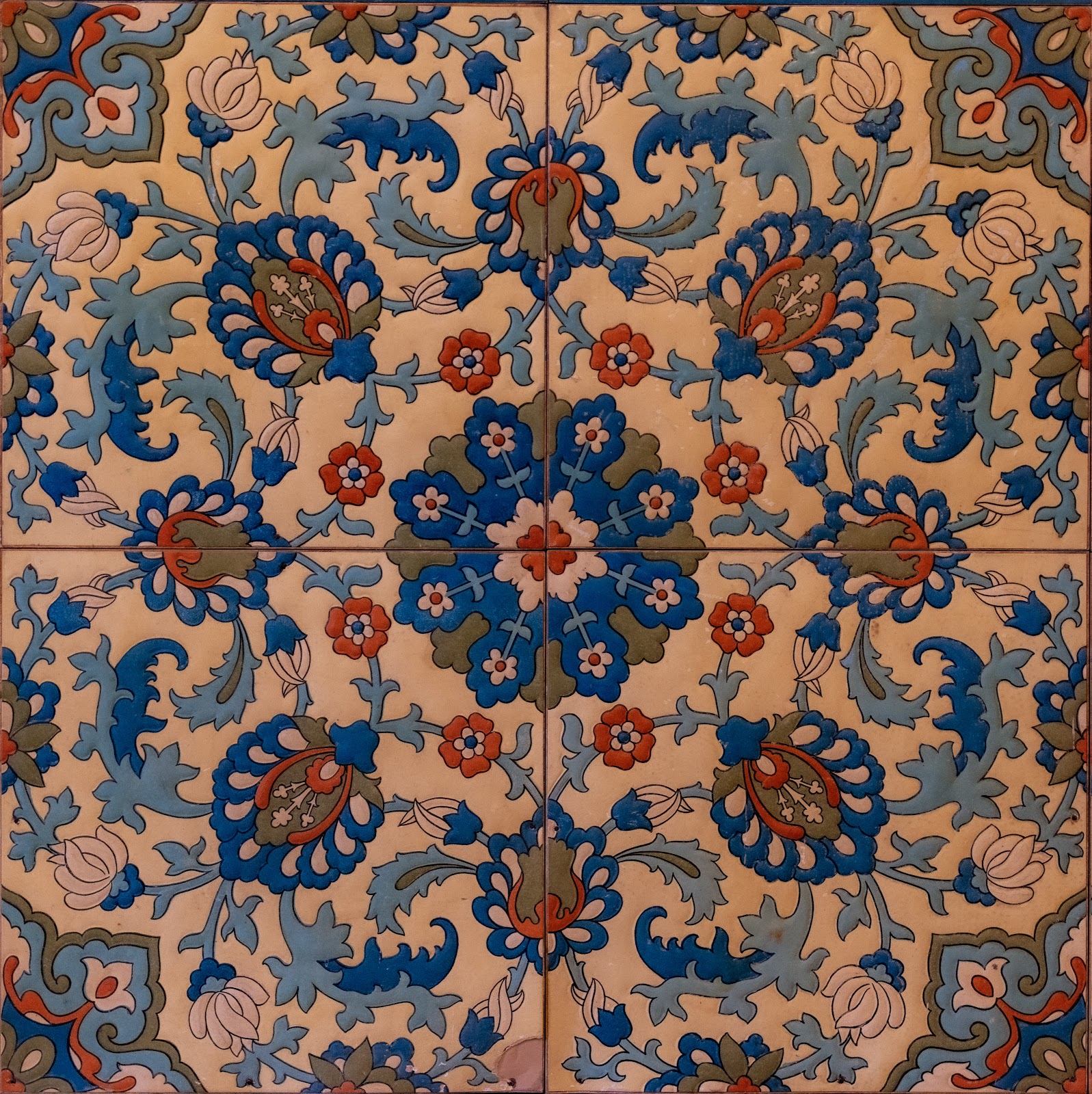 Cream floral tile