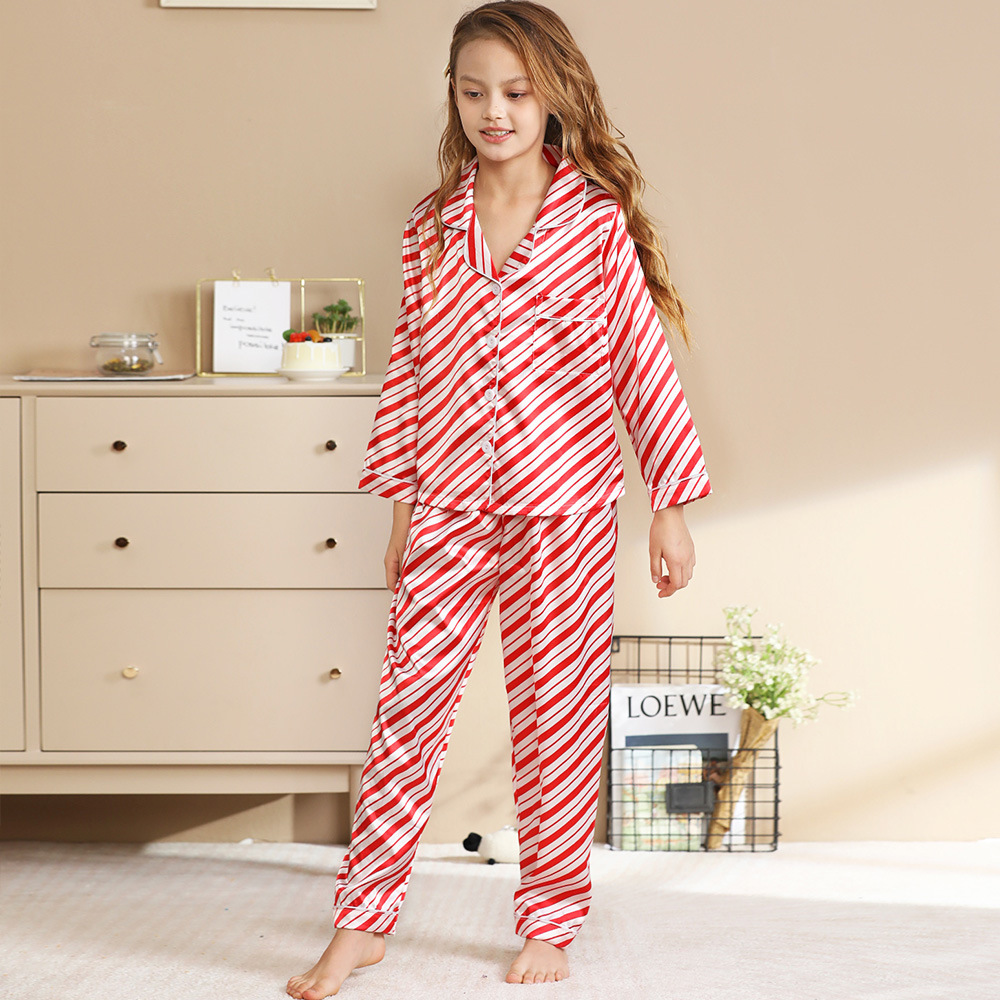 Family Pajama Set, Silky Look, Christmas Motifs