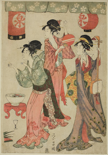 Festivity at a teahouse from a parody of Chushingura c 1797 98