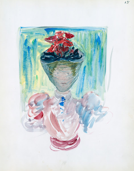 A woman in a veiled hat decorated with poppies 18951897