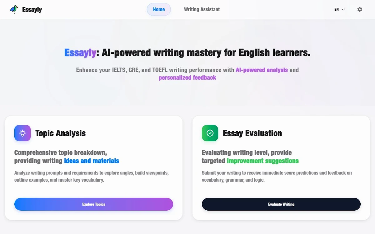 Captura de Essayly.ai