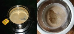 Khi hỗn hợp lăn tăn sôi thì bạn hạ nhỏ lửa. Sau khoảng 5 phút trà sẽ lọc xong, lúc này, bạn tắt lửa, vớt túi lọc ra và lọc lại qua rây nếu cần. Cuối cùng, cho đậu đen vào cùng trà sữa, bắc lên bếp đun đến khi sôi nhẹ lần nữa rồi thưởng thức!