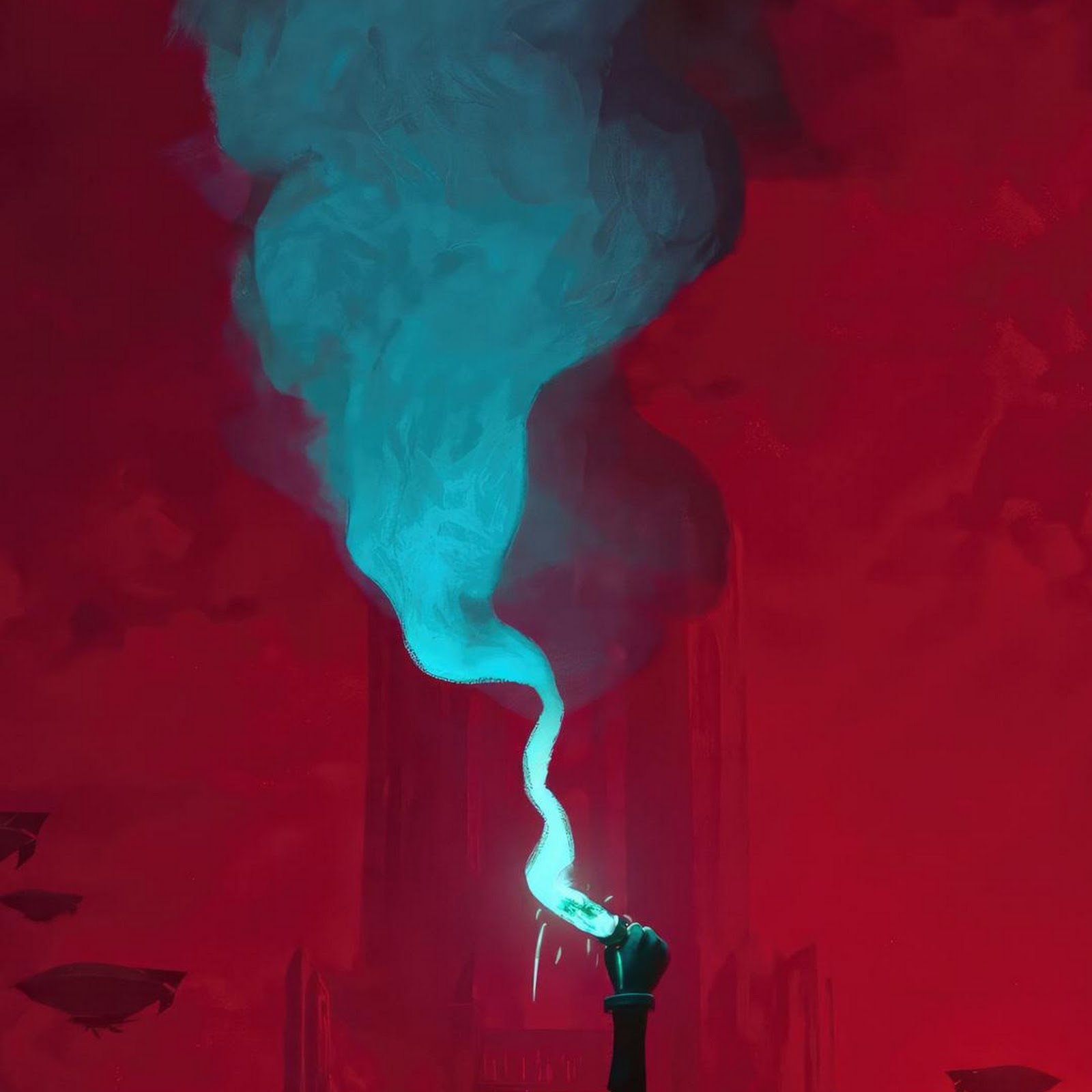 Download Arcane Jinx Red Cityscape Full HD iPhone