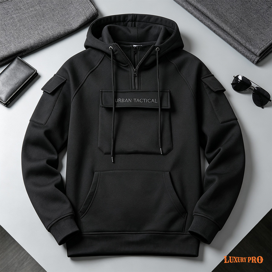 2D Men's Plus-Size Pocket Hoodie