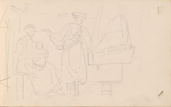 Kvinner og barn i interiør 1855 1857