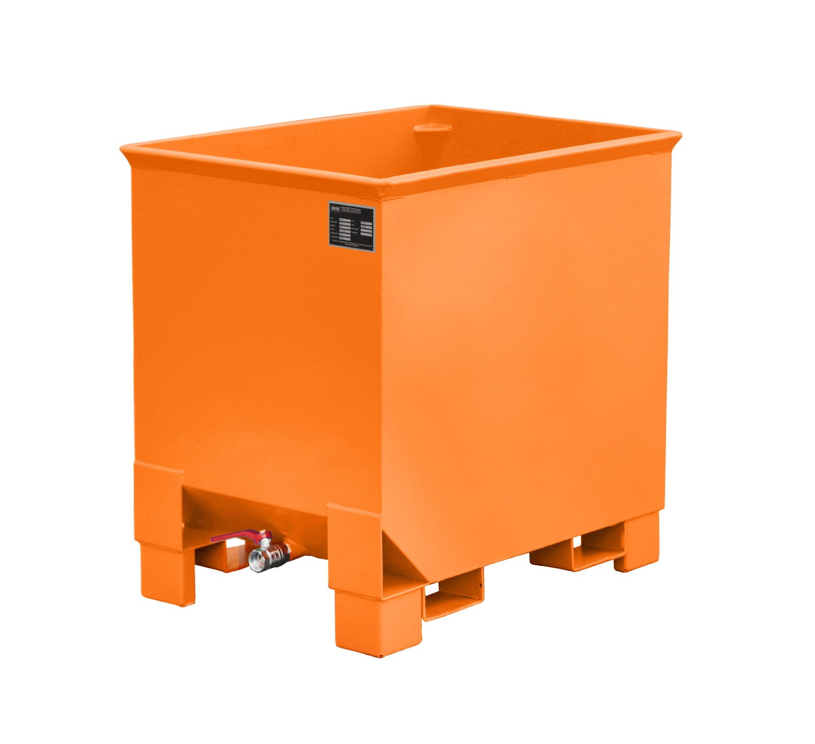 Spaandercontainer CS 30, gelakt, Geeloranje