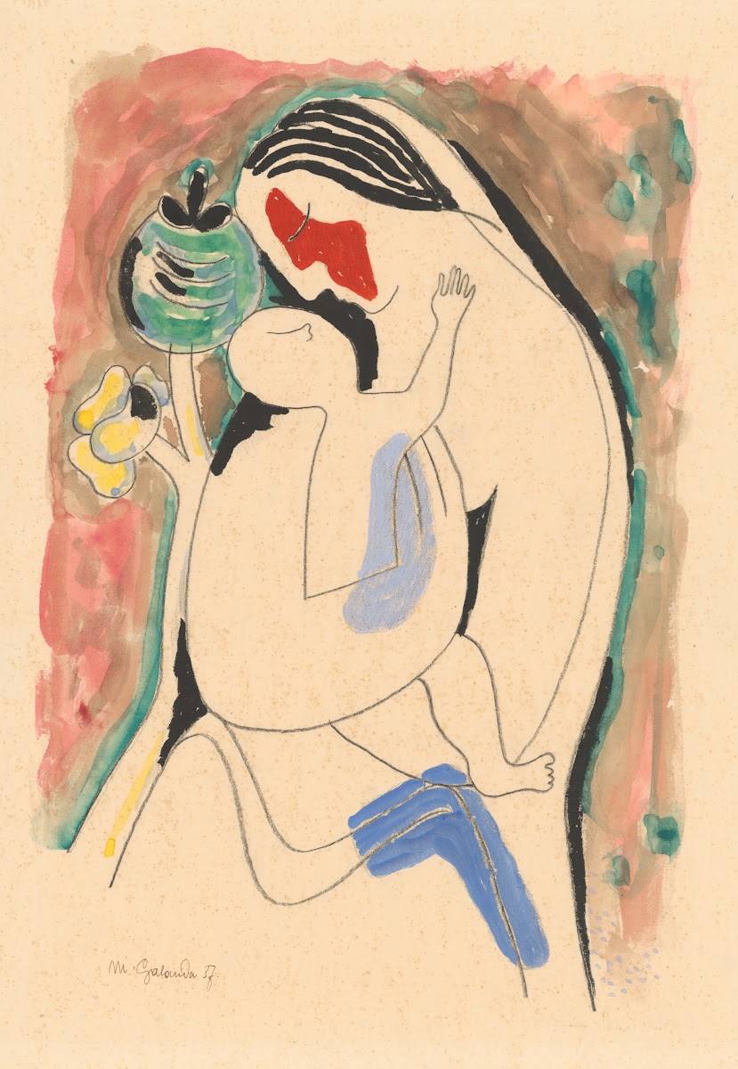 Mother with baby and flower 1937